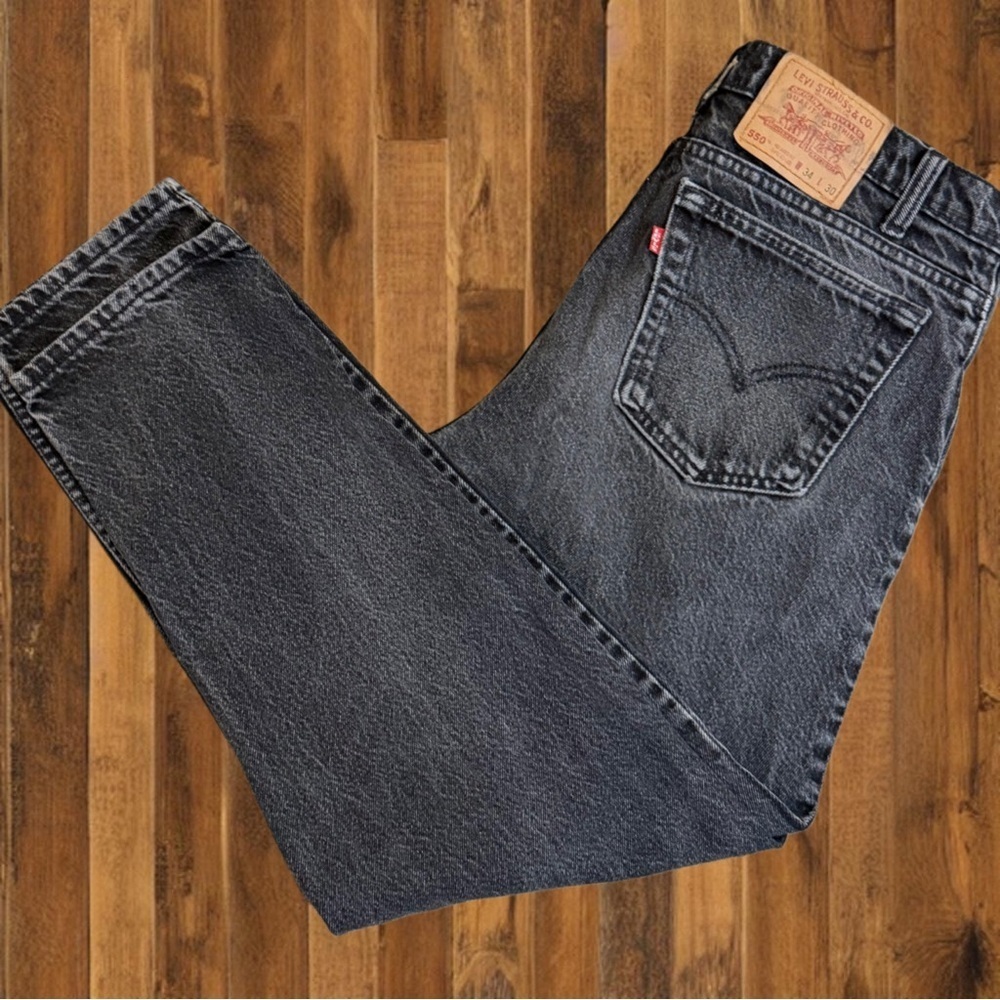 Vintage Levi’s 505 Black Denim Jeans – Men’s 34x30 Classic Straight Leg